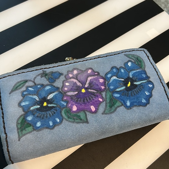 Vintage Blue Suede Wallet - Picture 3 of 9